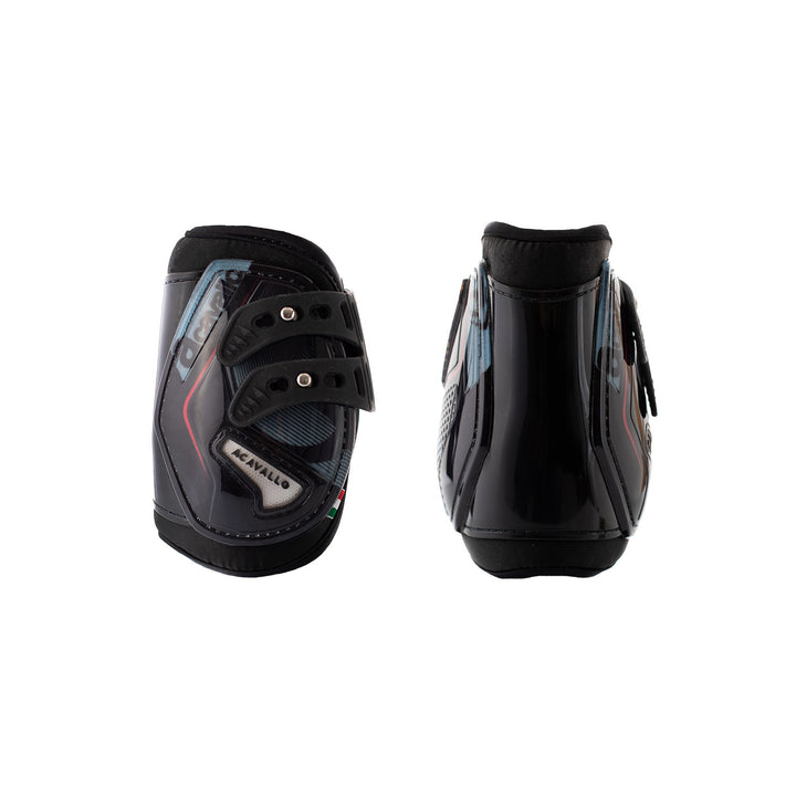 Opera fetlock boots elastic and button fasten BLACK/RED