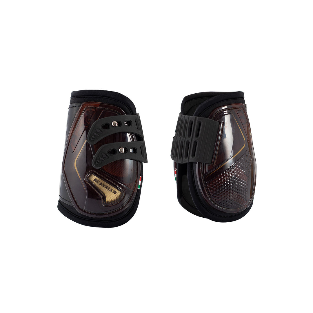 Opera fetlock boots elastic and button fasten BROWN/TITANIUM GOLD