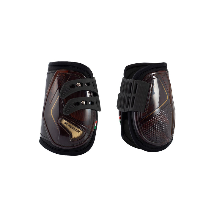 Opera fetlock boots elastic and button fasten BROWN/TITANIUM GOLD