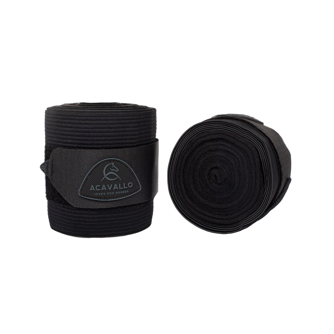 Elasticated exercise bandages fleece BLACK