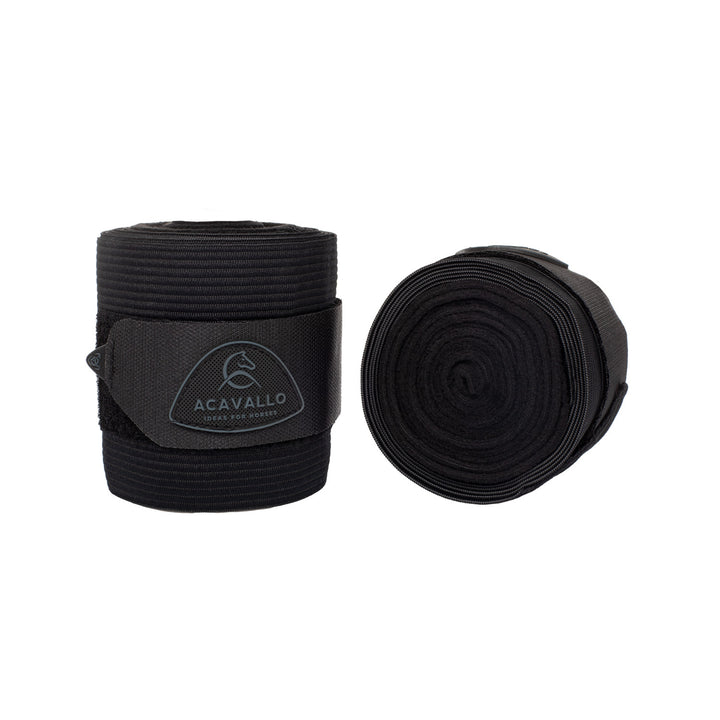 Elasticated exercise bandages fleece BLACK