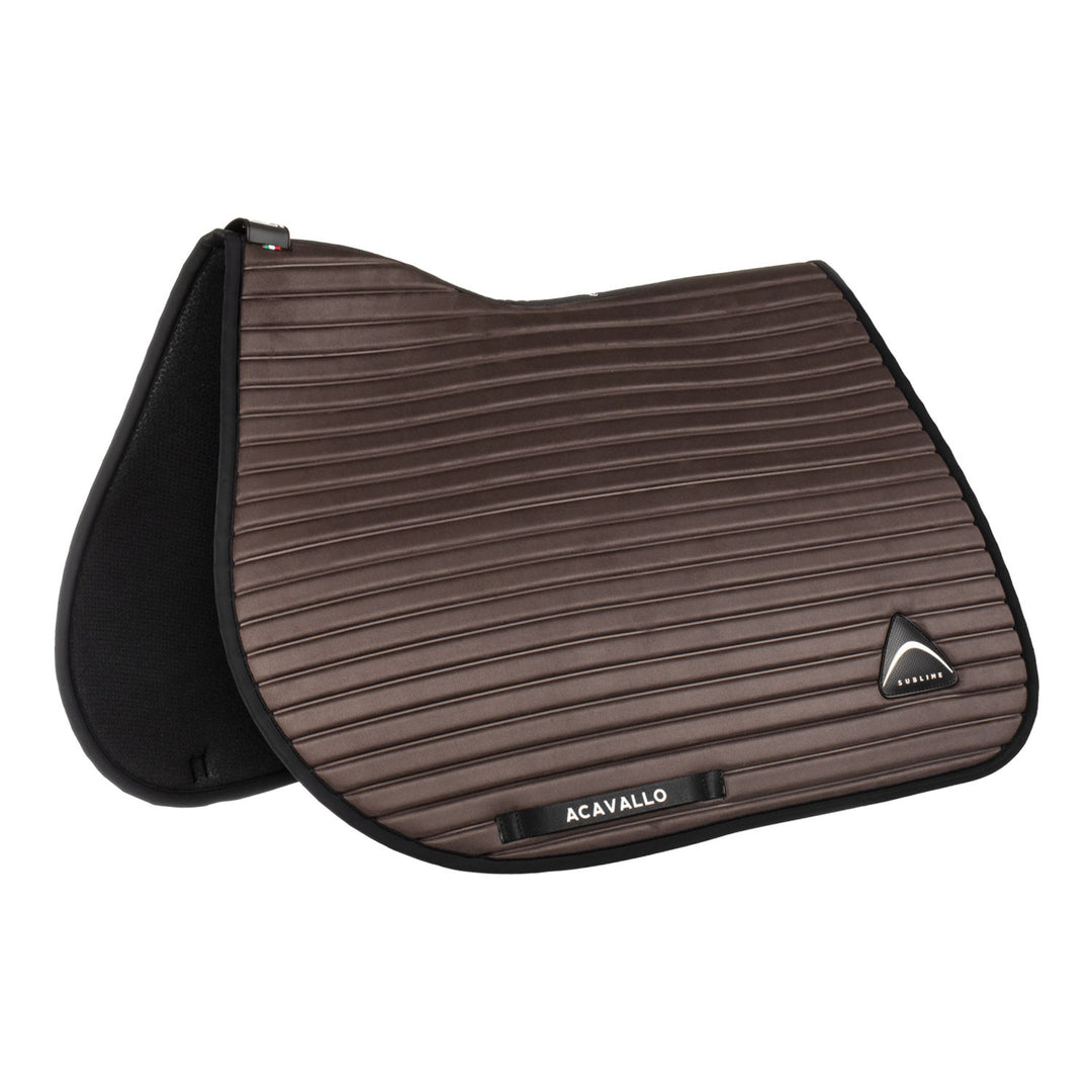 Sublime striped jumping saddle pad in suede BROWN