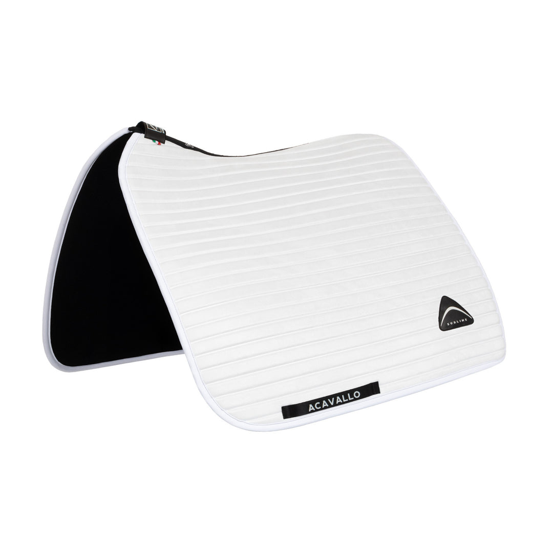 Sublime striped dressage saddle pad in techni WHITE