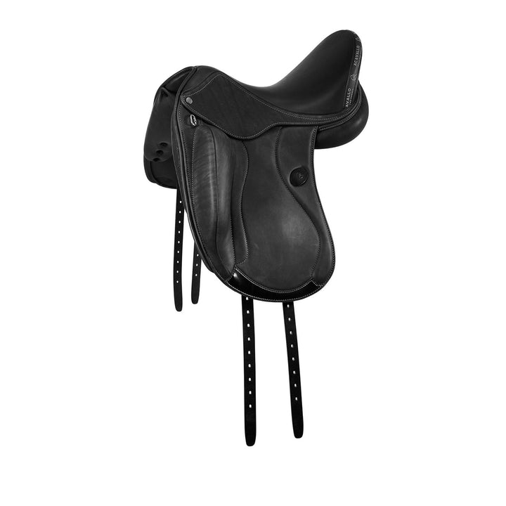 Mantegna dressage saddle long knee blocks BLACK