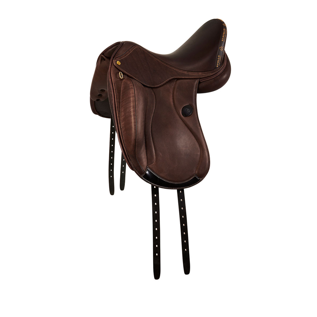 Mantegna dressage saddle long knee blocks DARK BROWN