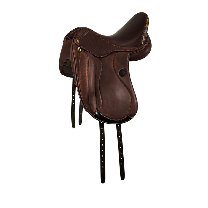 Mantegna dressage saddle long knee blocks DARK BROWN