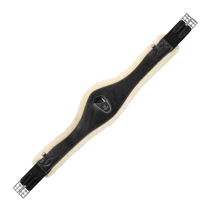 Jumping girth leather &amp; removable faux sheepskin