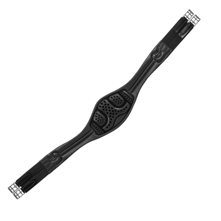 Anatomical jumping girth leather
