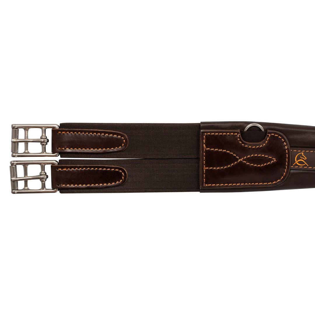 Anatomical jumping girth leather