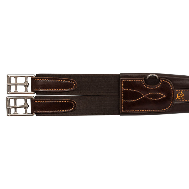 Anatomical jumping girth leather