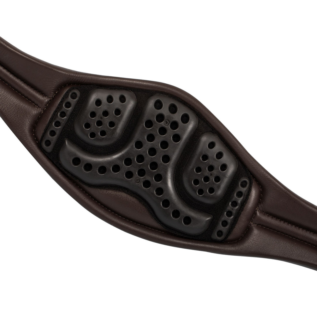 Anatomical jumping girth leather