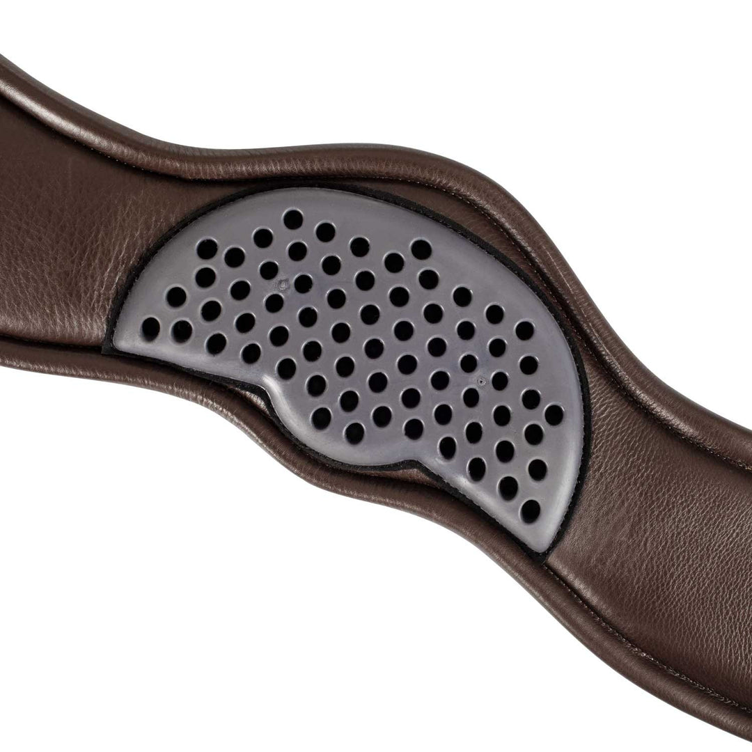 Anatomical dressage girth leather