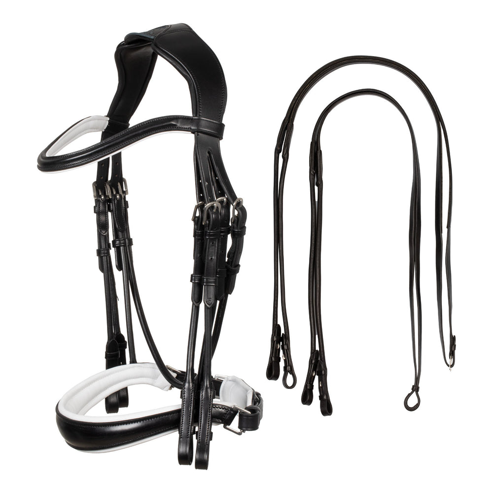 Giocanda bridle calfskin & double reins BLACK
