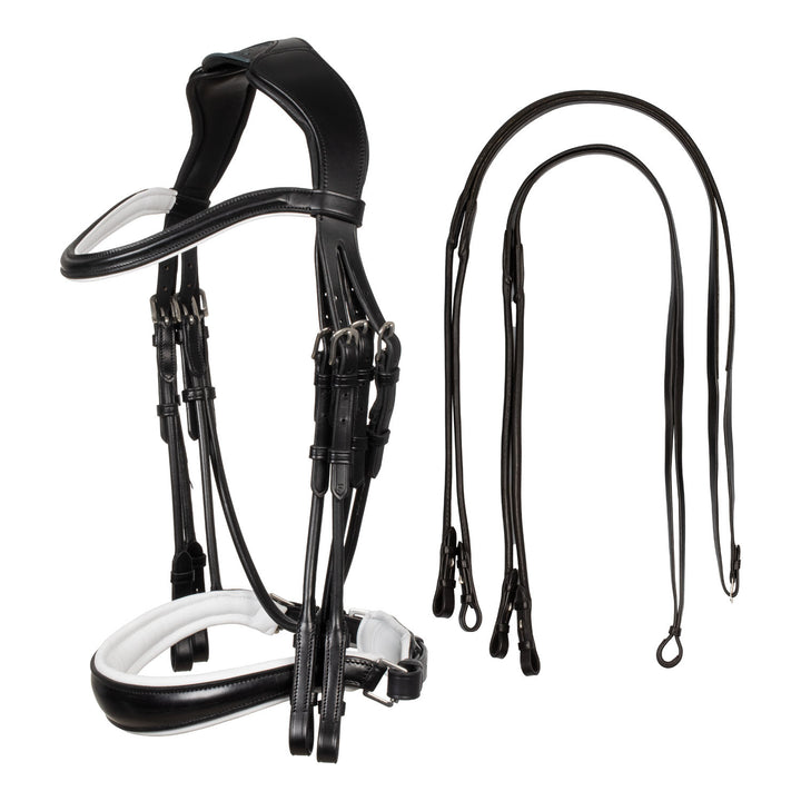 Giocanda bridle calfskin &amp; double reins BLACK