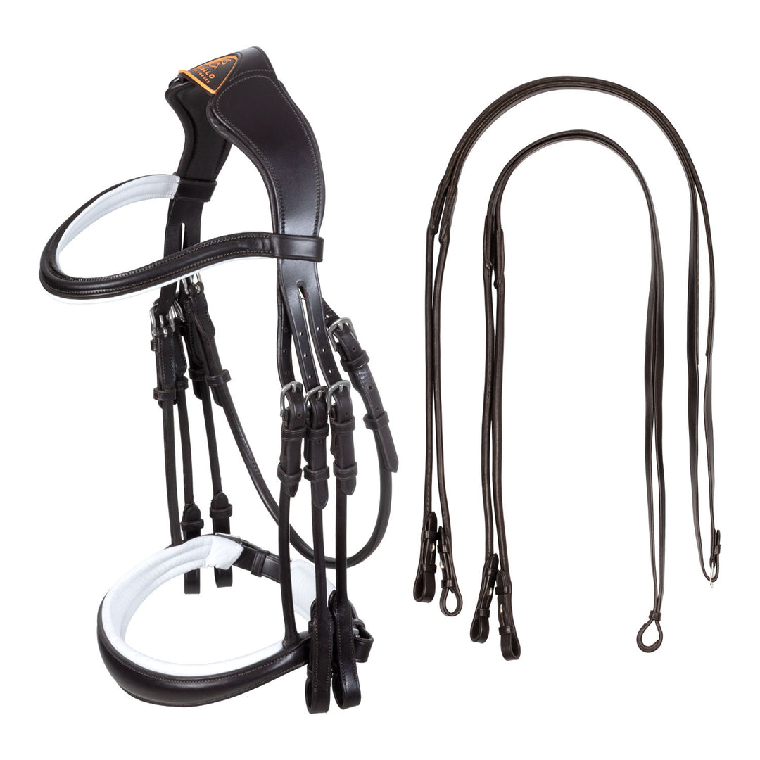 Giocanda bridle calfskin &amp; double reins BROWN