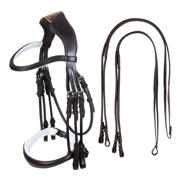 Giocanda bridle calfskin &amp; double reins BROWN