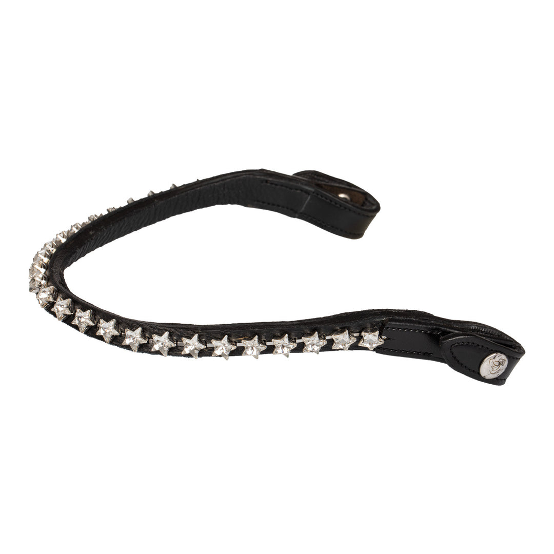 Browband calfskin &amp; starry crystals BLACK