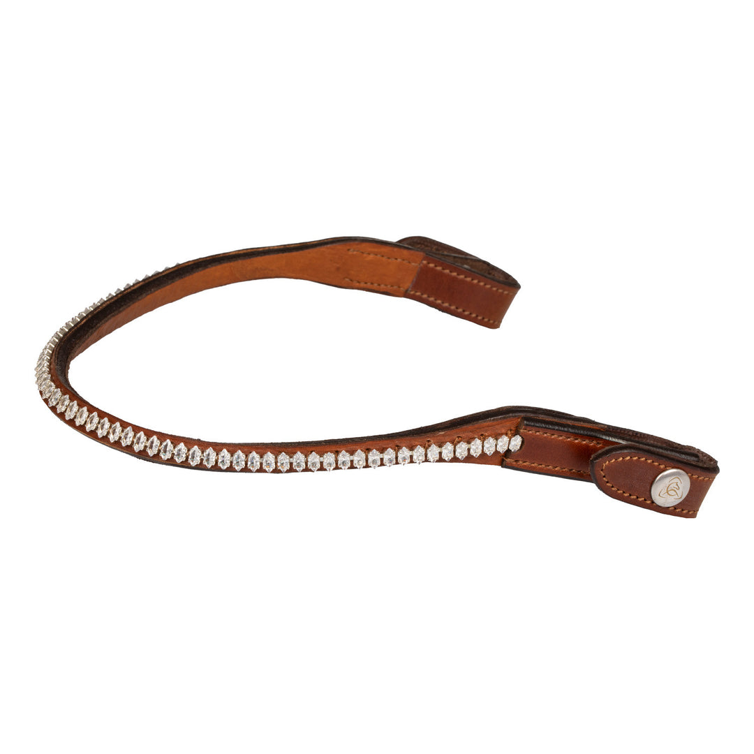 Browband calfskin &amp; oval crystals