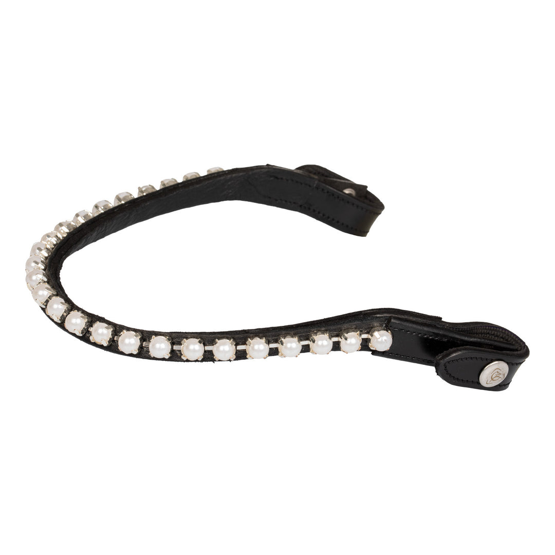 Browband calfskin &amp; pearls BLACK