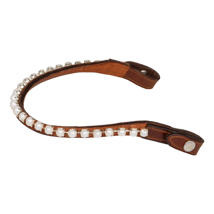 Browband calfskin &amp; pearls