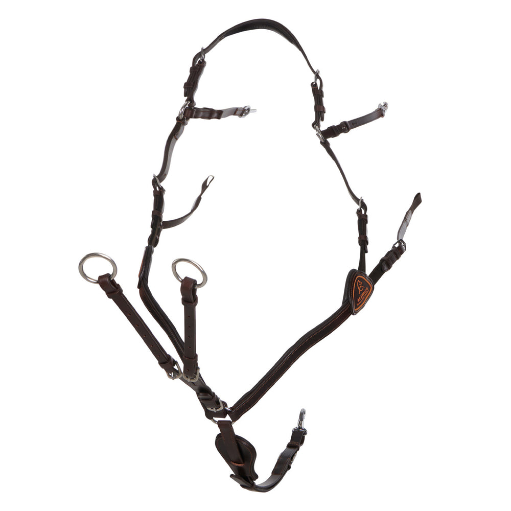 Five-point breastplate calfskin DARK BROWN