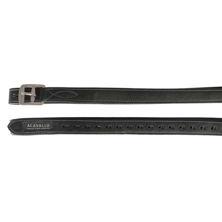 Calfskin stirrup leathers internal reinforcem BLACK