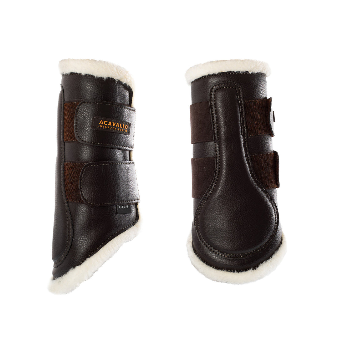 Front brushing boots faux sheepskin &amp; hook-an BROWN