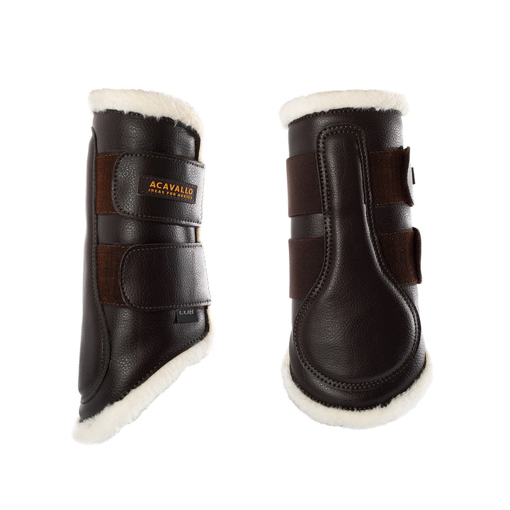 Front brushing boots faux sheepskin &amp; hook-an BROWN