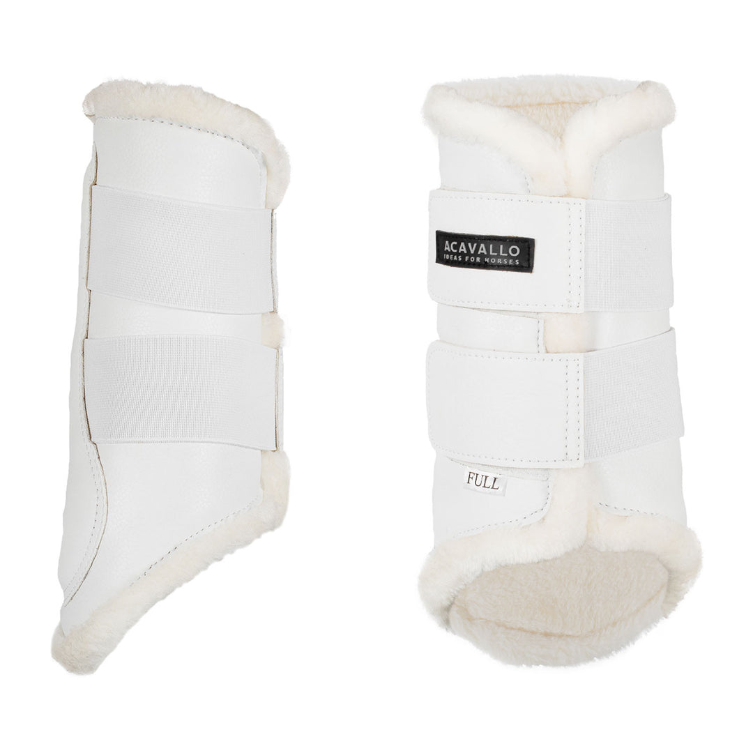 Front brushing boots faux sheepskin &amp; hook-an WHITE