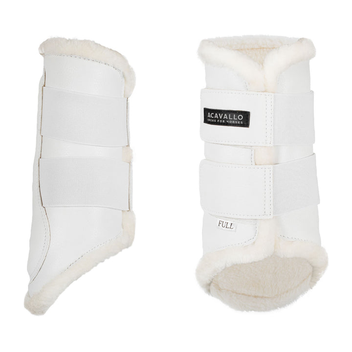 Front brushing boots faux sheepskin &amp; hook-an WHITE