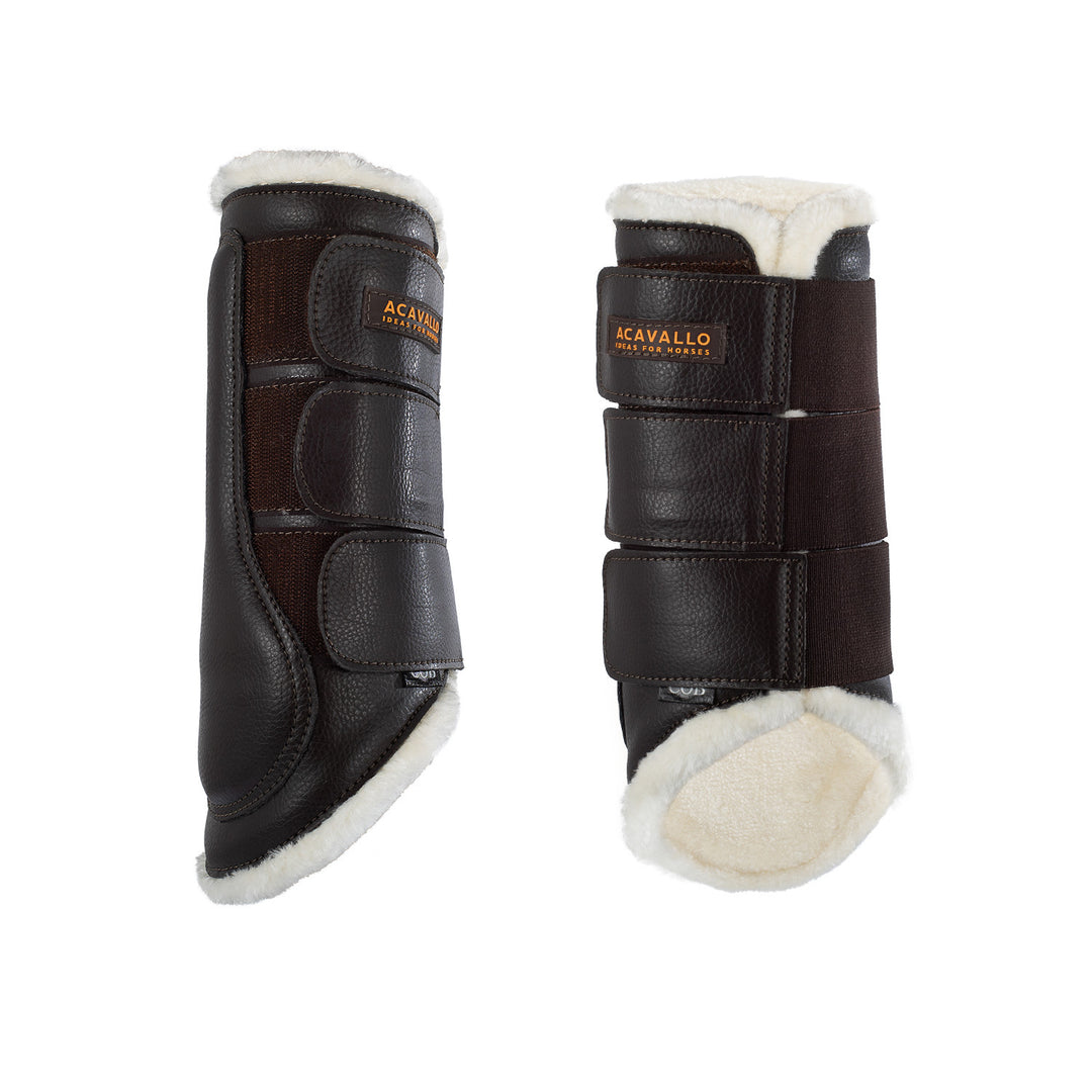 Hind brushing boots faux sheepskin &amp; triple h BROWN
