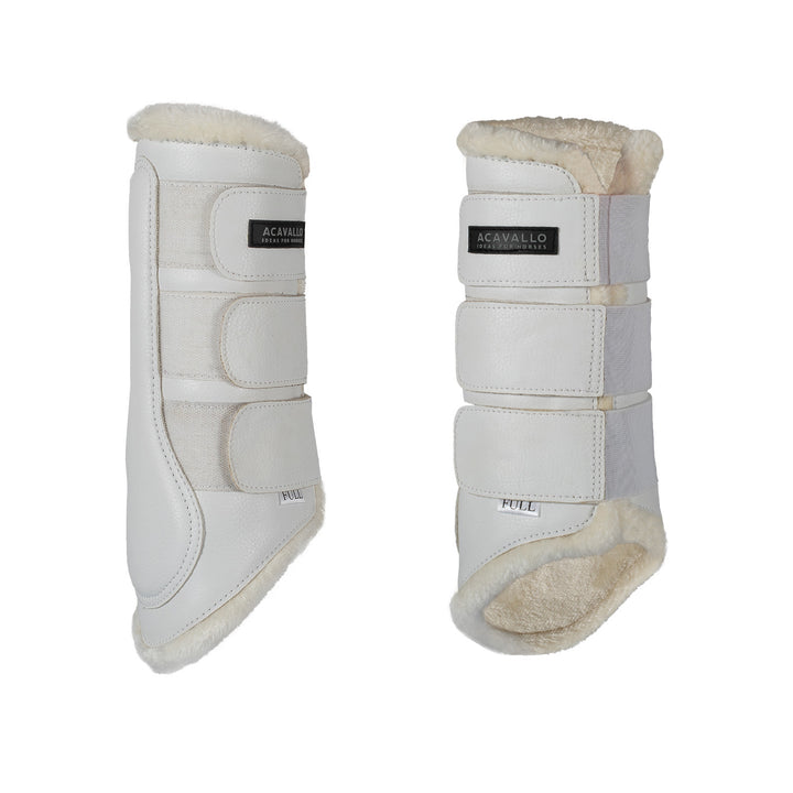 Hind brushing boots faux sheepskin &amp; triple h WHITE