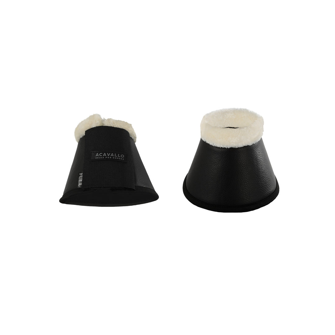 Eco-leather bell boots faux sheepskin &amp; hook-and-loop closure