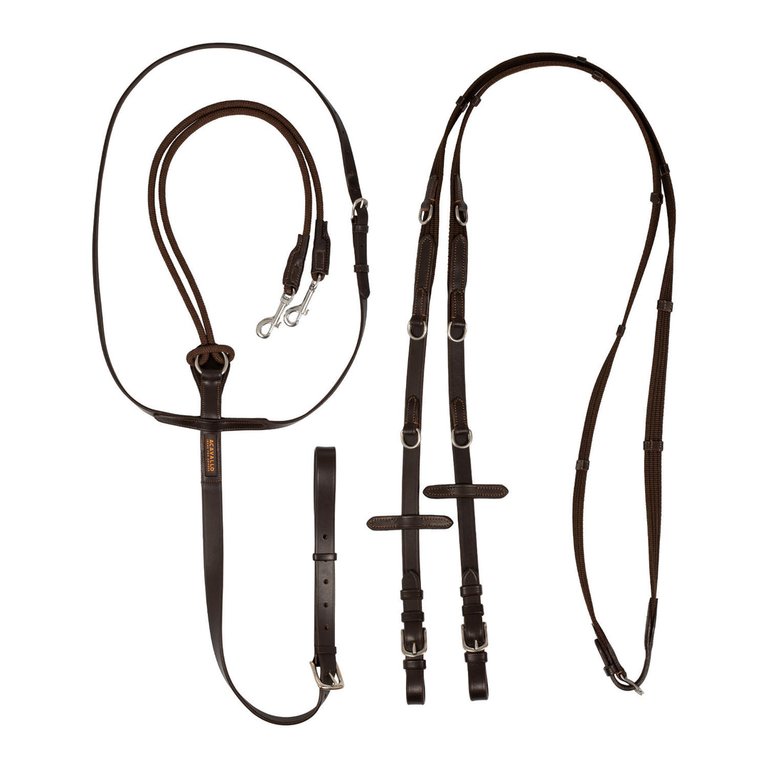 Thiedemann reins tubular nylon DARK BROWN