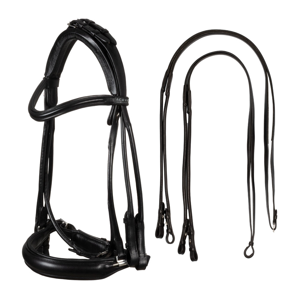 Parnaso bridle double reins BLACK/WHITE