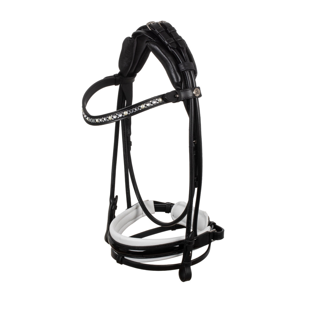 Damigella bridle calfskin BLACK/WHITE
