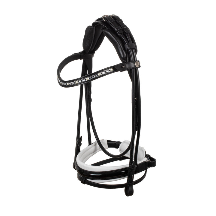 Damigella bridle calfskin BLACK/WHITE