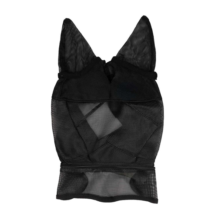 PVC ANTI-FLY MASK WITH EARS COVER AND ZIP BLACK
