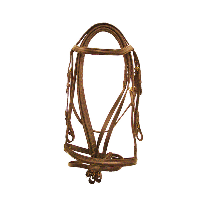 DERBY BRIDLE WITH RUBBER REINS COGNAC