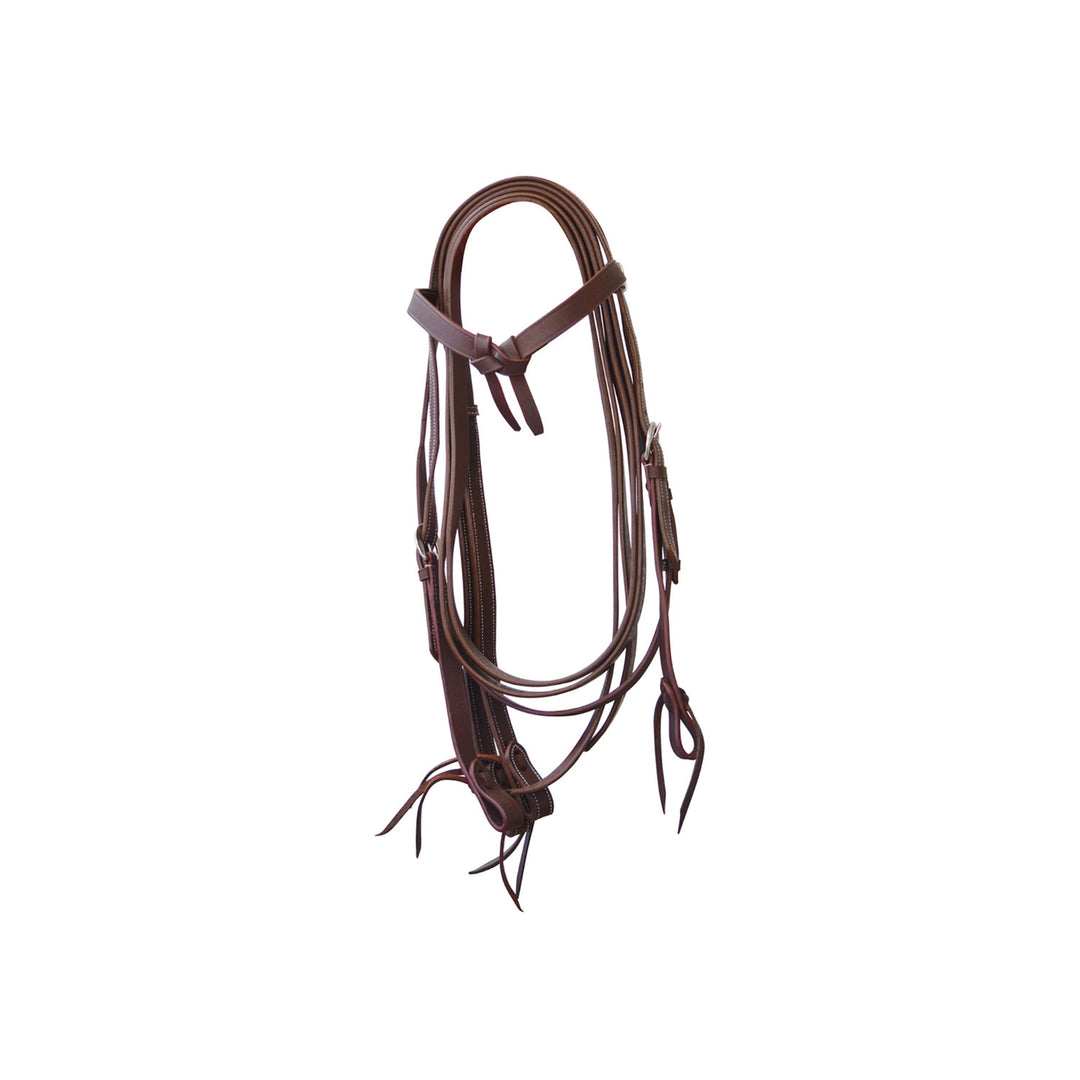 BOW WESTERN BRIDLE SMOOTH LEATHER WITH REINS BROWN