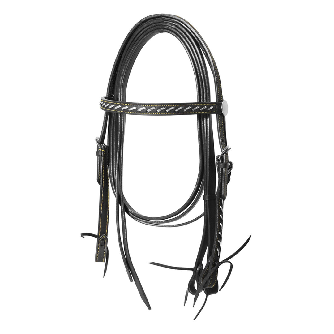 LAKOTA WESTERN SILVER WIRE BRIDLE WITH REINS BLACK