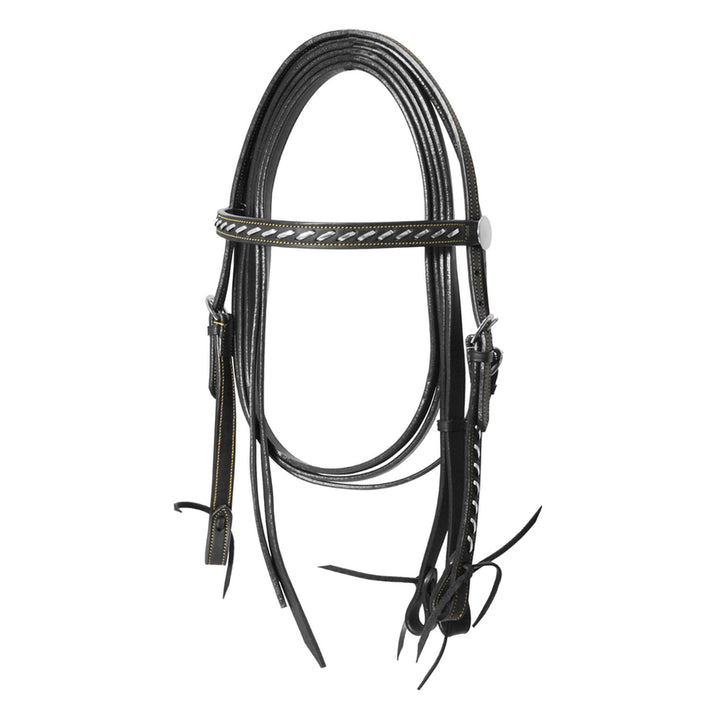 LAKOTA WESTERN SILVER WIRE BRIDLE WITH REINS BLACK