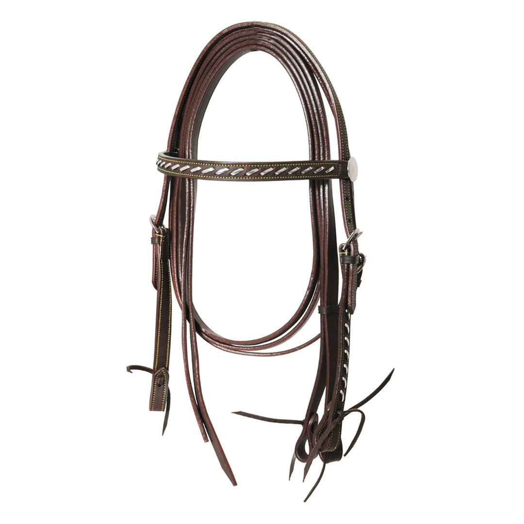 LAKOTA WESTERN SILVER WIRE BRIDLE WITH REINS BROWN