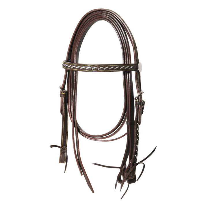 LAKOTA WESTERN SILVER WIRE BRIDLE WITH REINS BROWN
