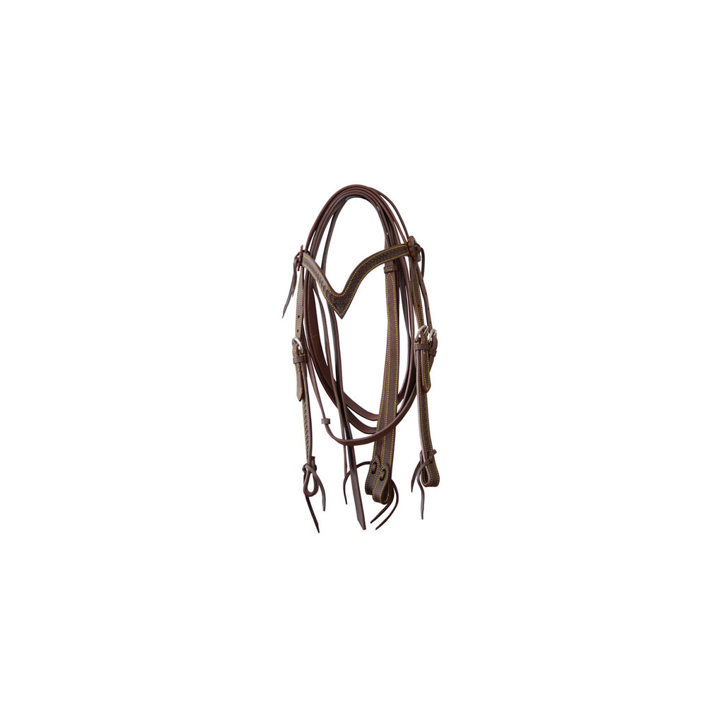 WESTERN BRIDLE V BROWBAND BASKET/FLOWER TOOLI BR00089_TMBA