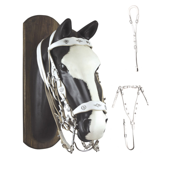 PORTUGUESE LEATHER SET AMARANTE WHITE/SILVER