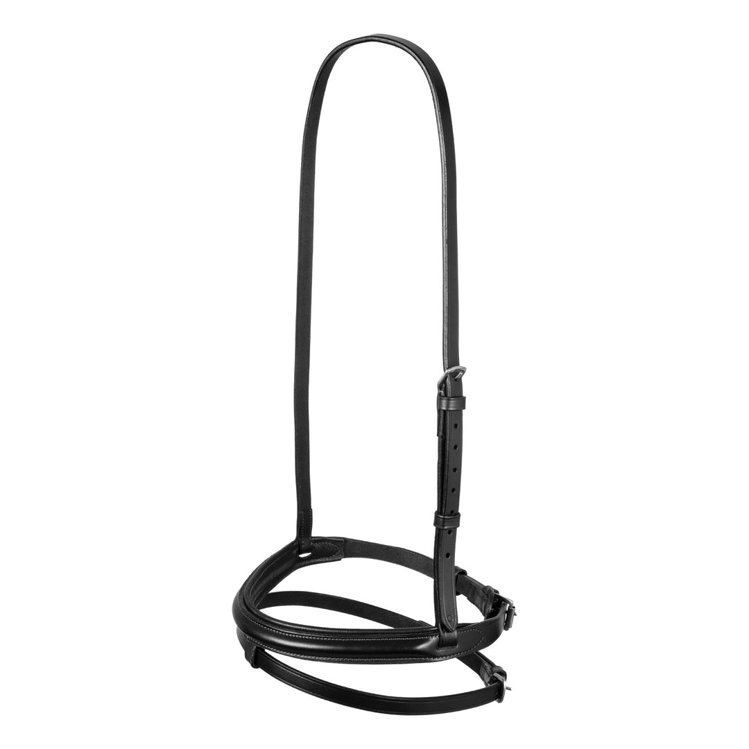 Leather flash noseband bridle BLACK