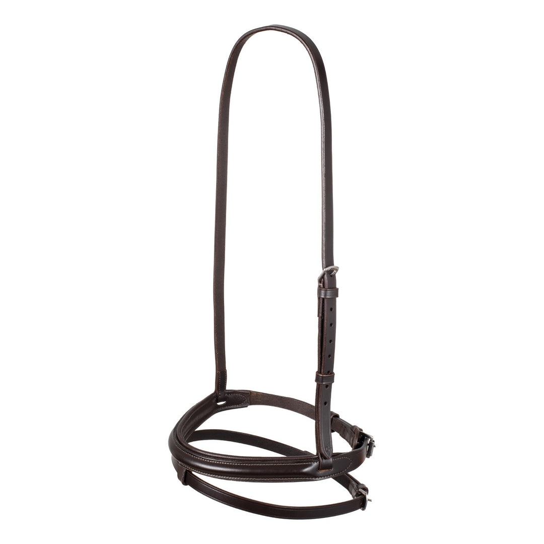 Leather flash noseband bridle DARK BROWN