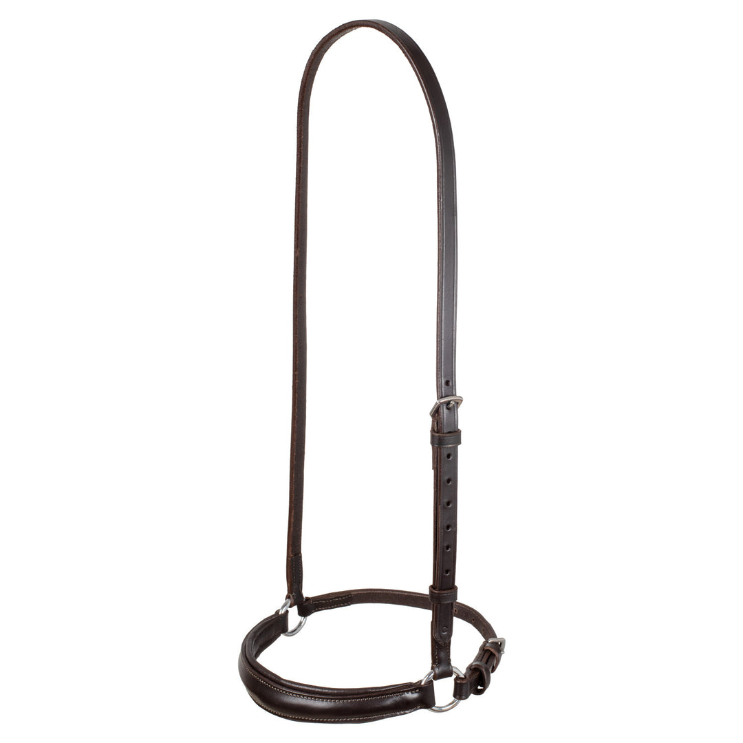 Leather German style noseband bridle DARK BROWN
