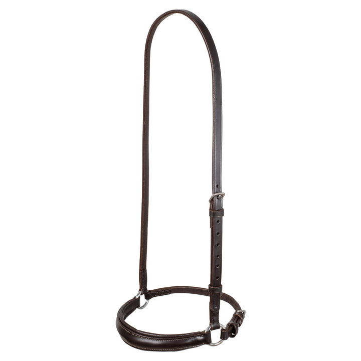 Leather German style noseband bridle DARK BROWN